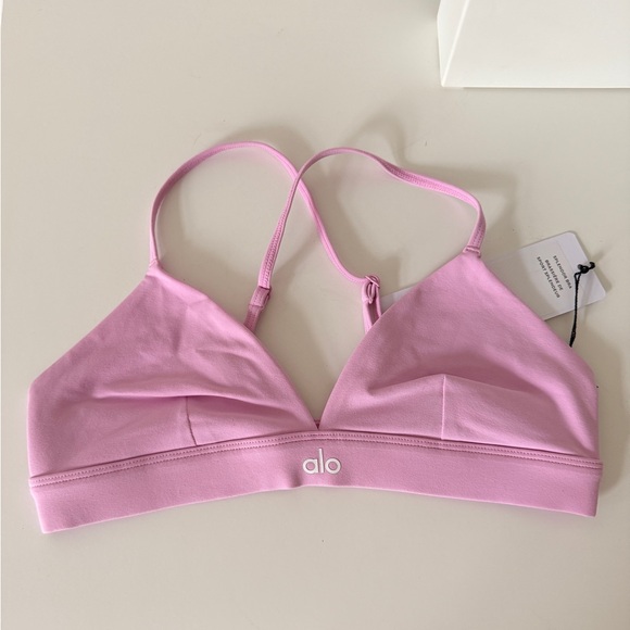 NWT Alo Splendor Bra - Candy Heart Pink/White Limited S - Picture 7 of 7